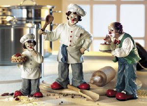 CLOWN GILDE: PETIT GOURMAND H. 12 cm