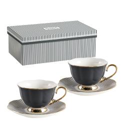 MATHILDE M : COFFRET 2 tasses à thé  Madame Récamier gris