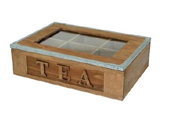 Boîte à thé - tisane en bois 