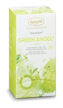 Thé vert aromatisé en sachet" TEAVELOPE®"  BIO  : GREEN ANGEL® de RONNEFELDT
